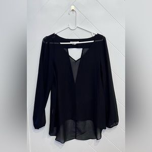 BCBGeneration Sheer Open Back Top